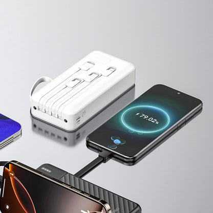 Baterie Externa Dudao K11 Pro, 20000mAh, 10W, 1 x Lightning - 1 x microUSB - 1 x USB-A - 1 x USB-C, Alba
