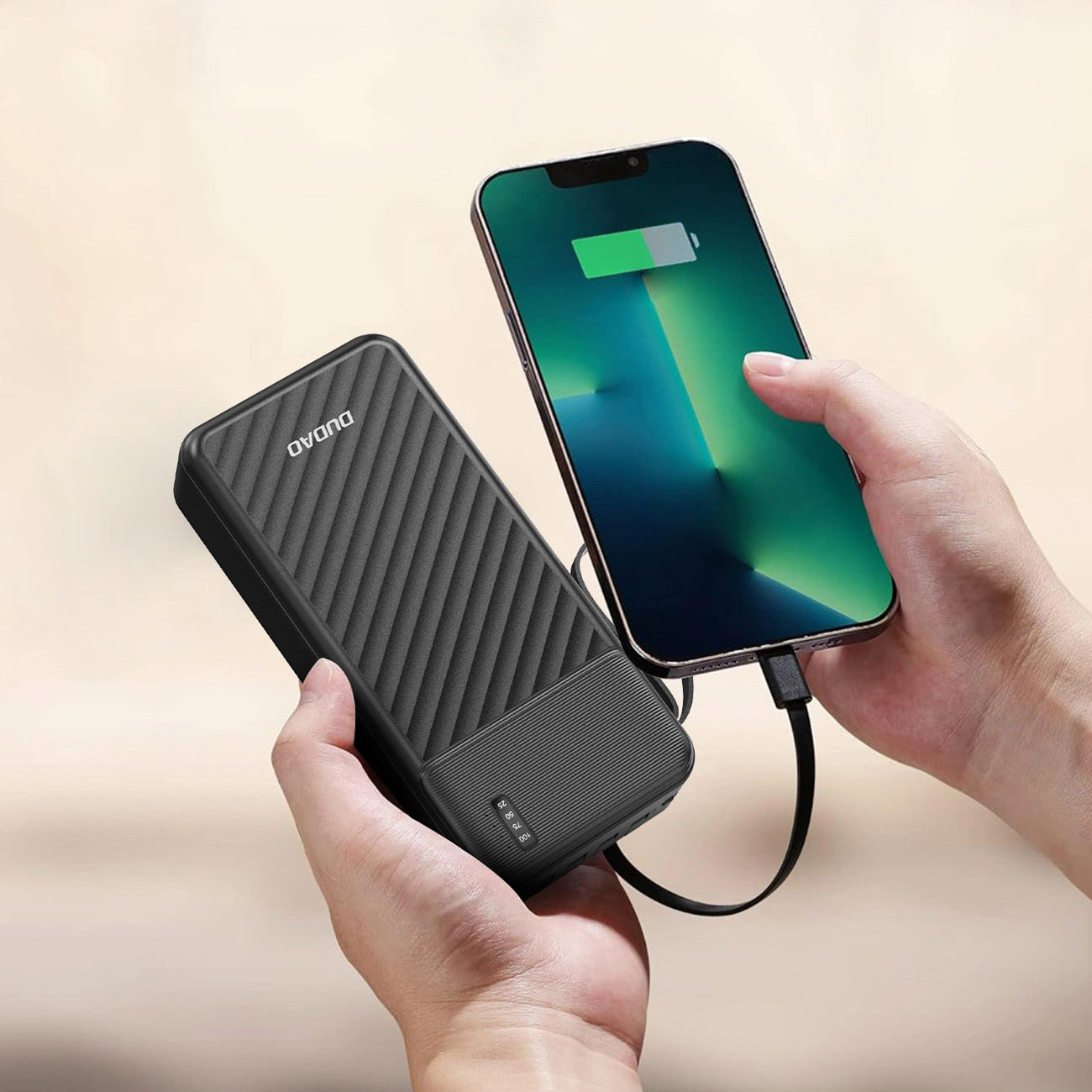 Baterie Externa Dudao K11 Pro, 20000mAh, 10W, 1 x Lightning - 1 x microUSB - 1 x USB-A - 1 x USB-C, Neagra