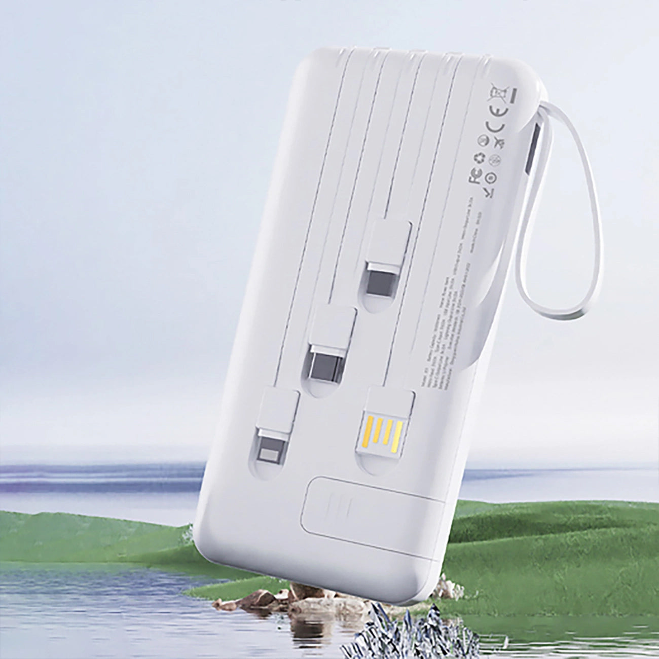 Baterie Externa Dudao K11 Pro, 20000mAh, 10W, 1 x Lightning - 1 x microUSB - 1 x USB-A - 1 x USB-C, Alba