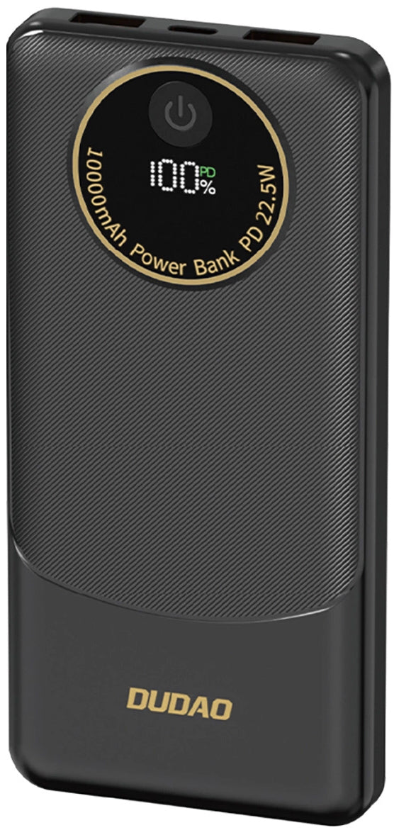 Baterie Externa Dudao K12, 10000mAh, 22.5W, QC + PD, 1 x USB-C - 2 x USB-A, Neagra