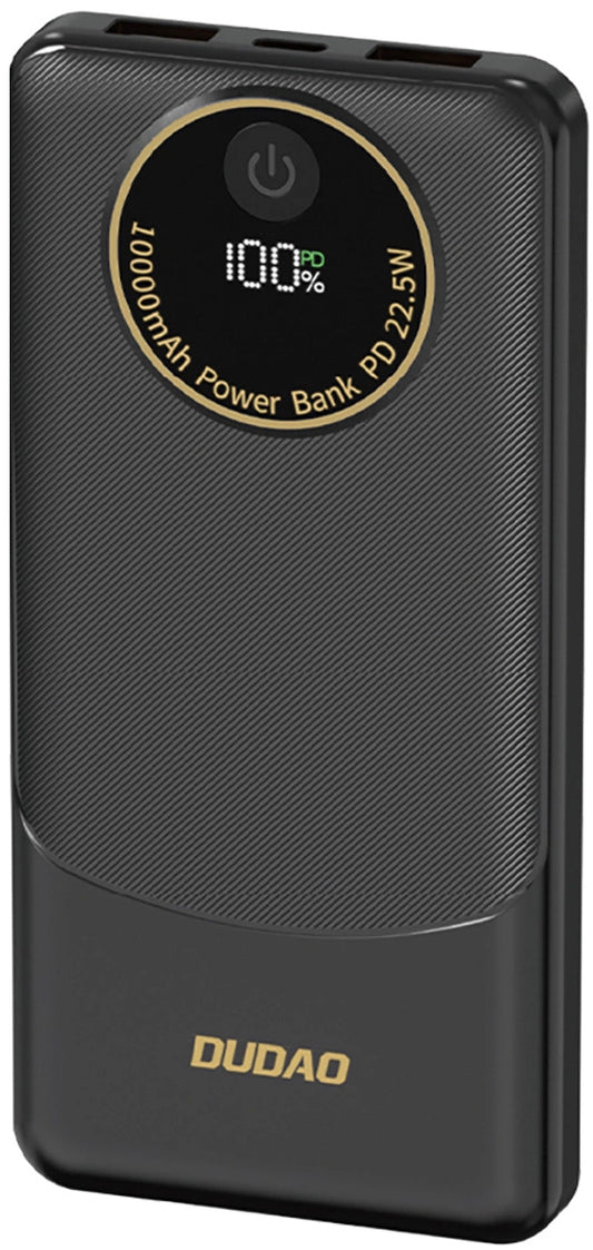 Baterie Externa Dudao K12, 10000mAh, 22.5W, QC + PD, 1 x USB-C - 2 x USB-A, Neagra