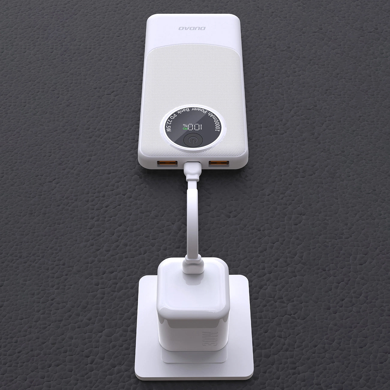 Baterie Externa Dudao K12, 10000mAh, 22.5W, QC + PD, 1 x USB-C - 2 x USB-A, Neagra