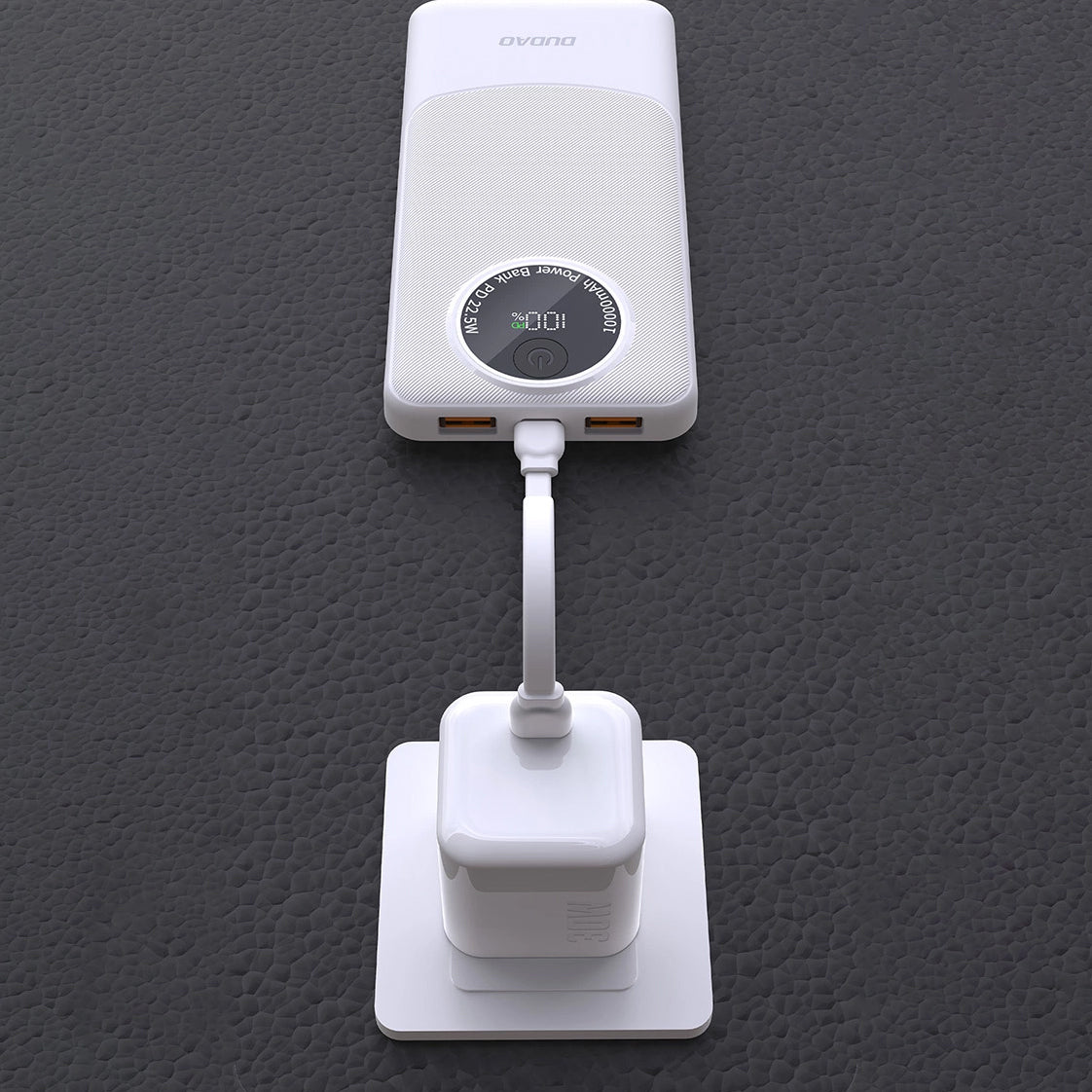 Baterie Externa Dudao K12Pro, 20000mAh, 22.5W, QC + PD, 1 x USB-C - 2 x USB-A, Alba