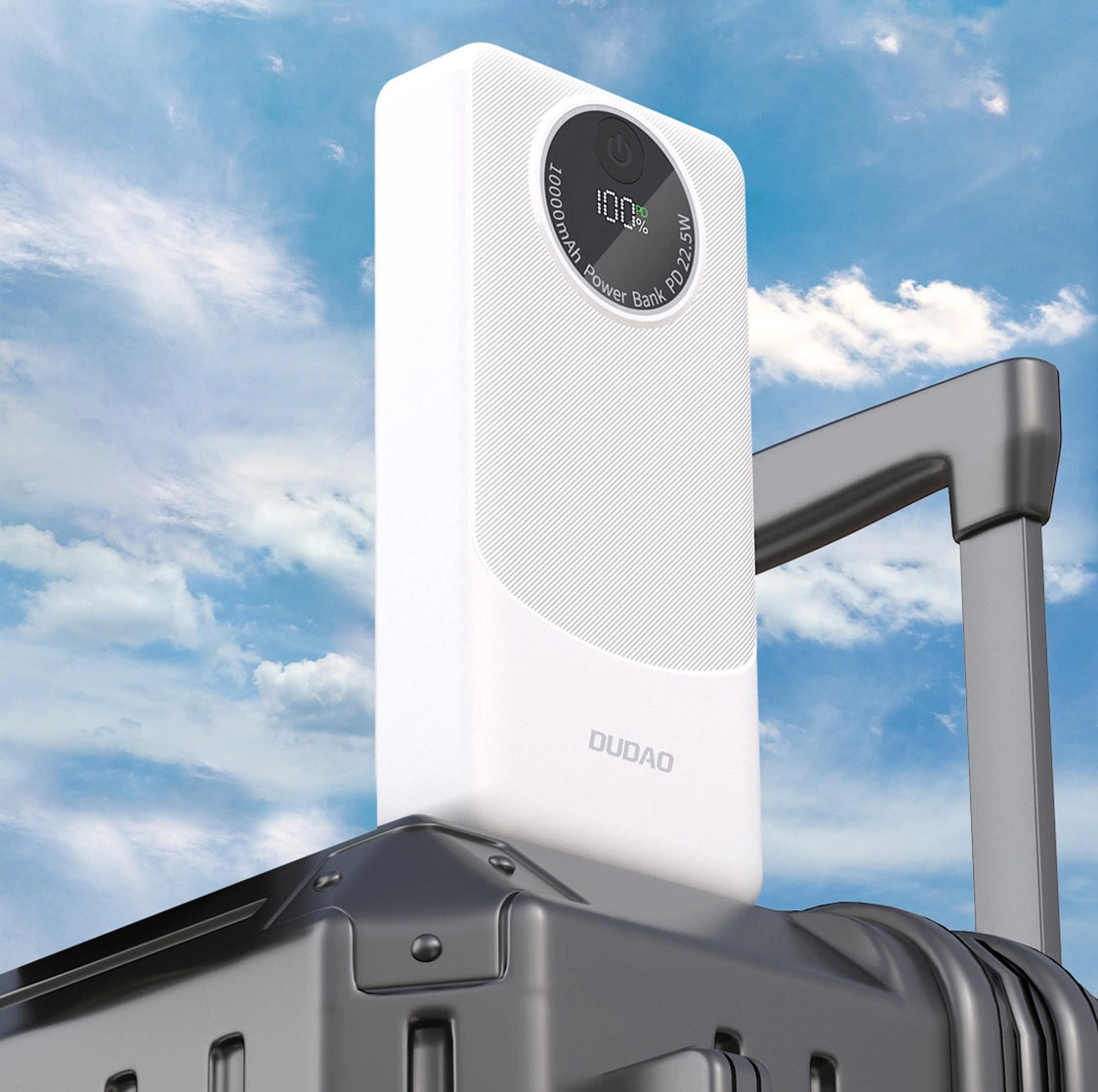 Baterie Externa Dudao K12Pro, 20000mAh, 22.5W, QC + PD, 1 x USB-C - 2 x USB-A, Alba