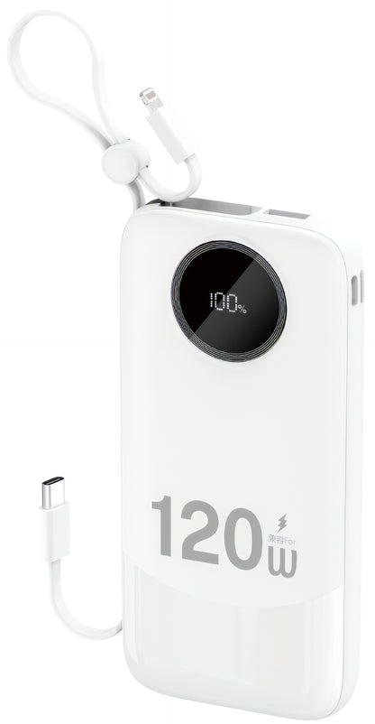 Baterie Externa Dudao K13, 10000mAh, 22.5W, QC + PD, 1 x Lightning - 1 x USB-A - 2 x USB-C, Alba