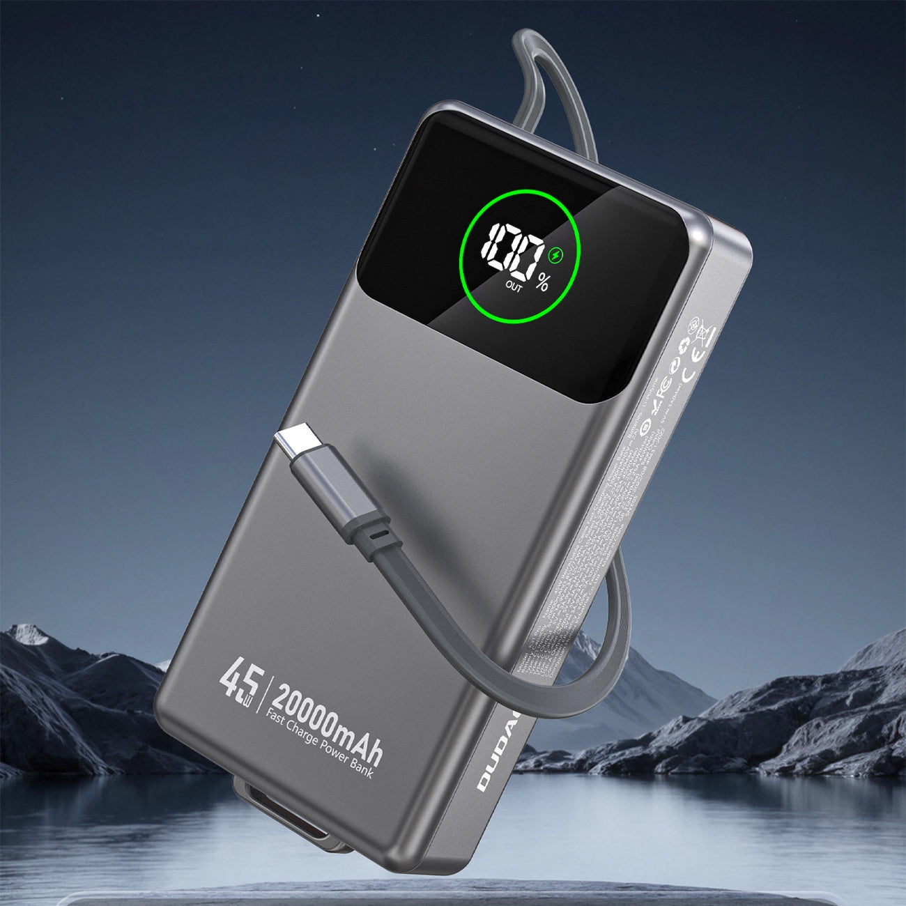 Baterie Externa Dudao K31 Pro, 20000mAh, 45W, QC + PD, 1 x USB-A - 2 x USB-C, Gri