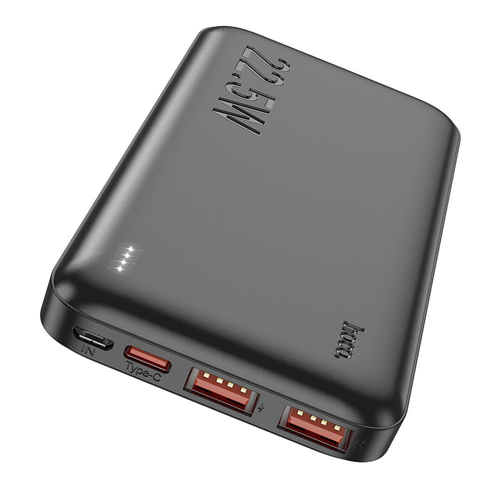 Baterie Externa HOCO J101, 10000mAh, 22.5W, QC + PD, 1 x USB-C - 2 x USB-A, Neagra
