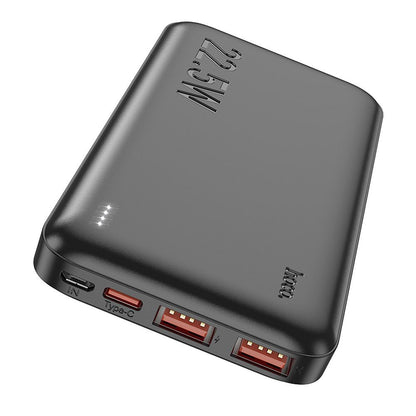 Baterie Externa HOCO J101, 10000mAh, 22.5W, QC + PD, 1 x USB-C - 2 x USB-A, Neagra