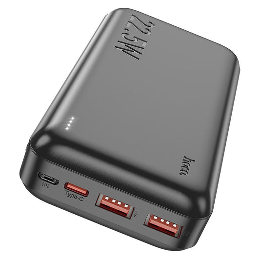 Baterie Externa HOCO J101A, 20000mAh, 22.5W, QC + PD, 1 x USB-C - 2 x USB-A, Neagra