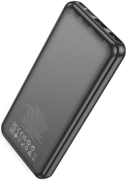Baterie Externa HOCO J123, 10000mAh, 10W, 2 x USB-A, Neagra
