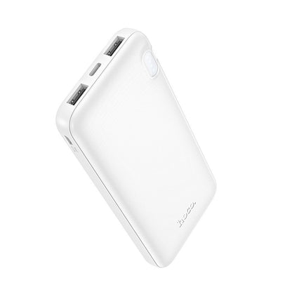 Baterie Externa HOCO J128, 10000mAh, 10W, 2 x USB-A, Alba