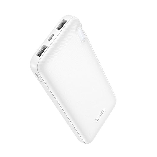 Baterie Externa HOCO J128, 10000mAh, 10W, 2 x USB-A, Alba
