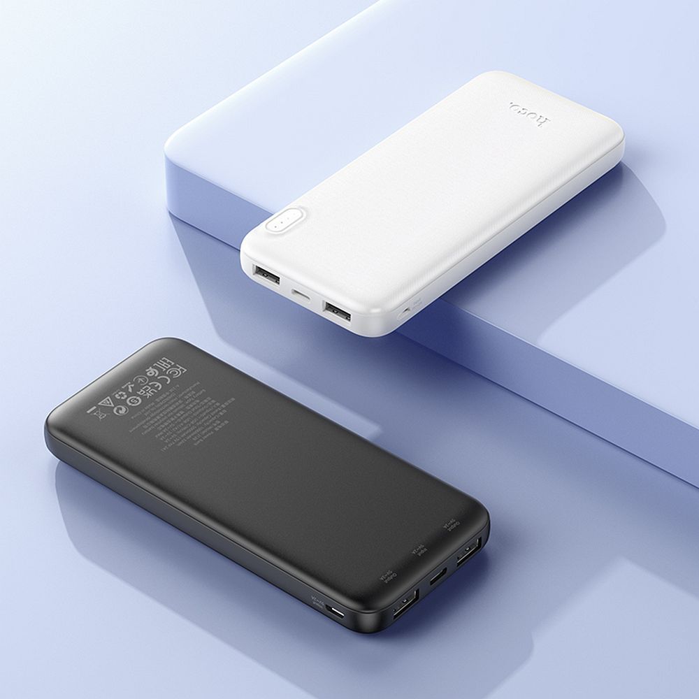 Baterie Externa HOCO J128, 10000mAh, 10W, 2 x USB-A, Alba