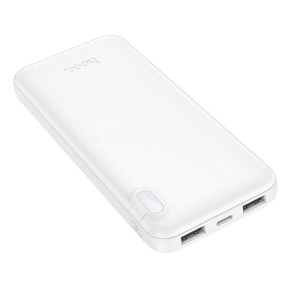 Baterie Externa HOCO J128, 10000mAh, 10W, 2 x USB-A, Alba