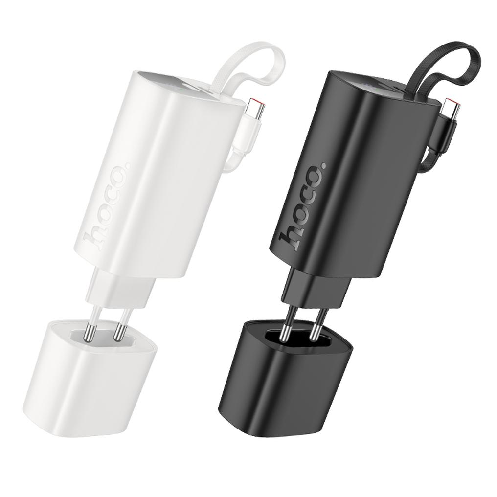 Baterie Externa HOCO J148 2in1, 5000mAh, 20W, PD, 2 x USB-C, Alba