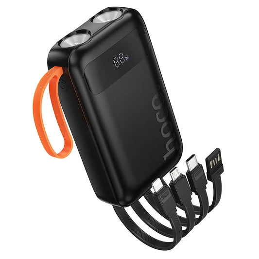 Baterie Externa HOCO J151, 10000mAh, 10W, 1 x Lightning - 1 x microUSB - 1 x USB-A - 1 x USB-C, Neagra