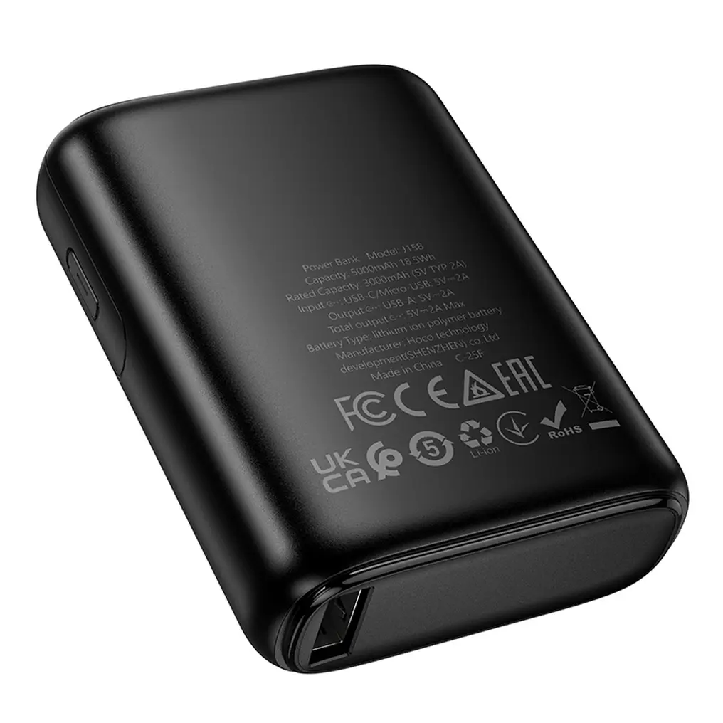 Baterie Externa HOCO J158, 5000mAh, 10W, 1 x USB-A, Neagra