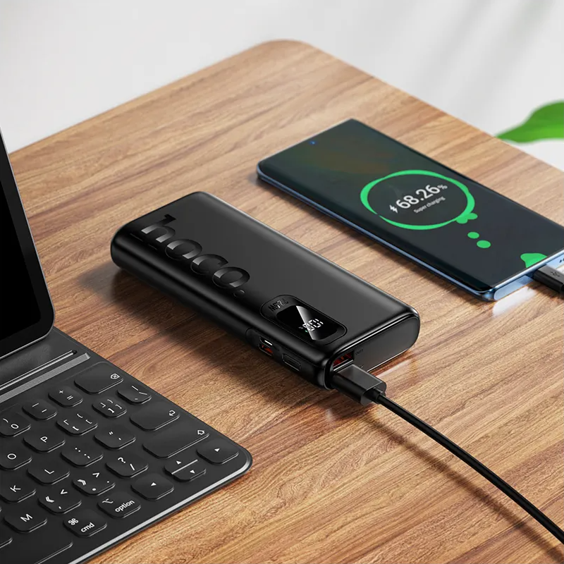 Baterie Externa HOCO J158 Pro, 10000mAh, 22.5W, QC + PD, 1 x USB-C - 2 x USB-A, Neagra