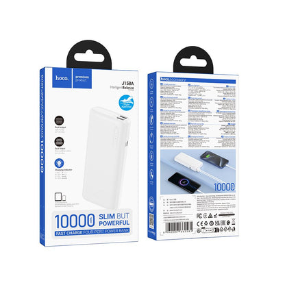 Baterie Externa HOCO J158A, 10000mAh, 10W, 2 x USB-A, Alba