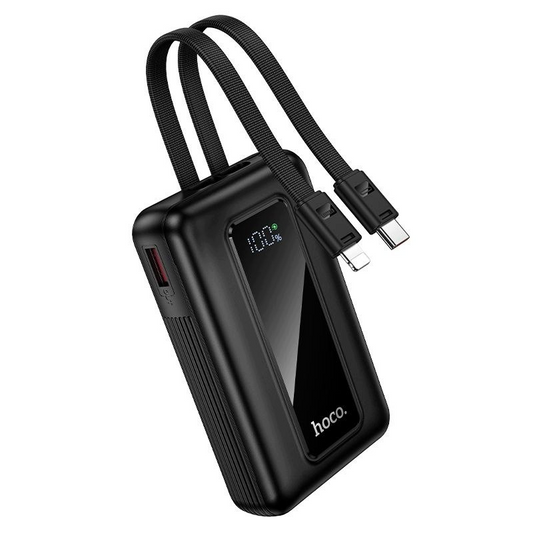 Baterie Externa HOCO J162, 10000mAh, 22.5W, QC + PD, 1 x Lightning - 1 x USB-A - 2 x USB-C, Neagra