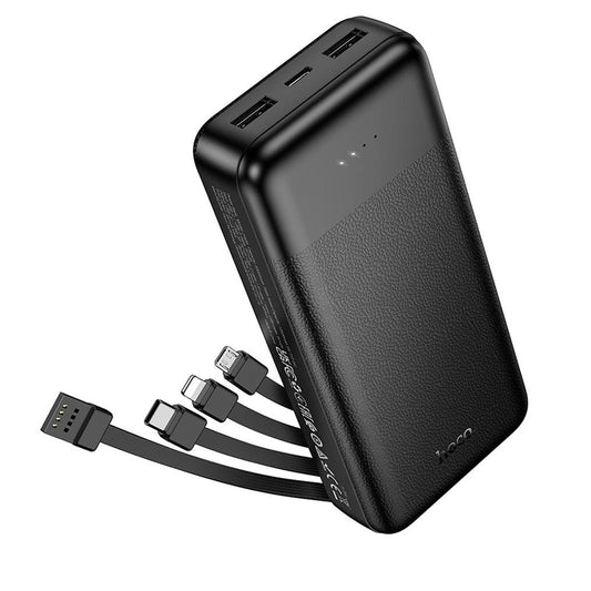 Baterie Externa HOCO J163A, 20000mAh, 10W, 1 x Lightning - 1 x microUSB - 1 x USB-C - 2 x USB-A, Neagra