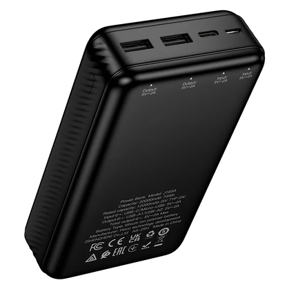 Baterie Externa HOCO J165A, 20000mAh, 10W, 2 x USB-A, Neagra