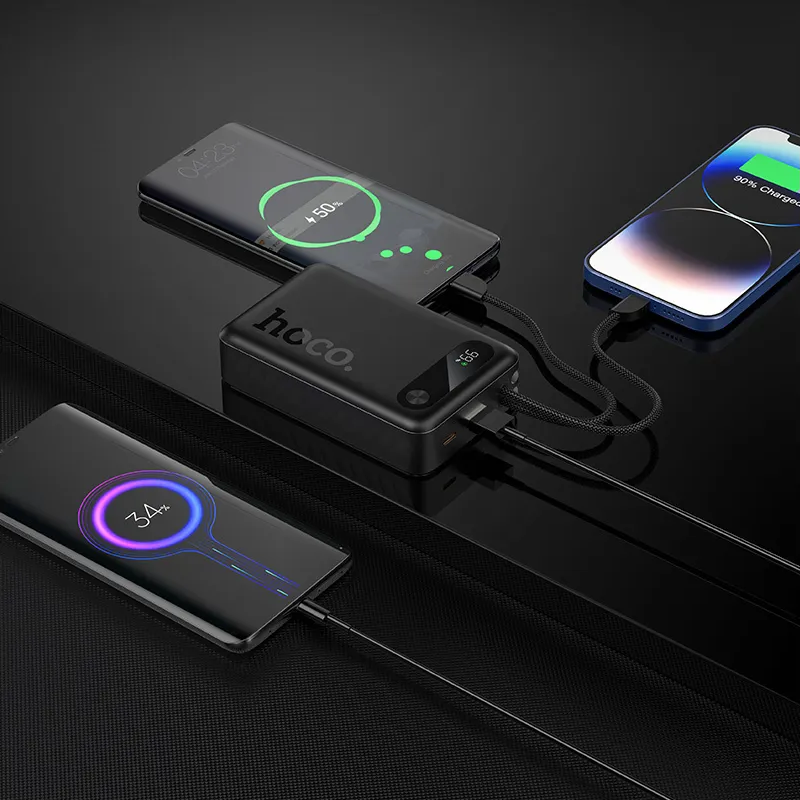 Baterie Externa HOCO J171A, 20000mAh, 22.5W, QC + PD, 1 x Lightning - 1 x USB-A - 2 x USB-C, Neagra