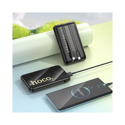 Baterie Externa HOCO Q37, 10000mAh, 22.5W, QC + PD, 1 x Lightning - 1 x USB-A - 2 x USB-C, Neagra