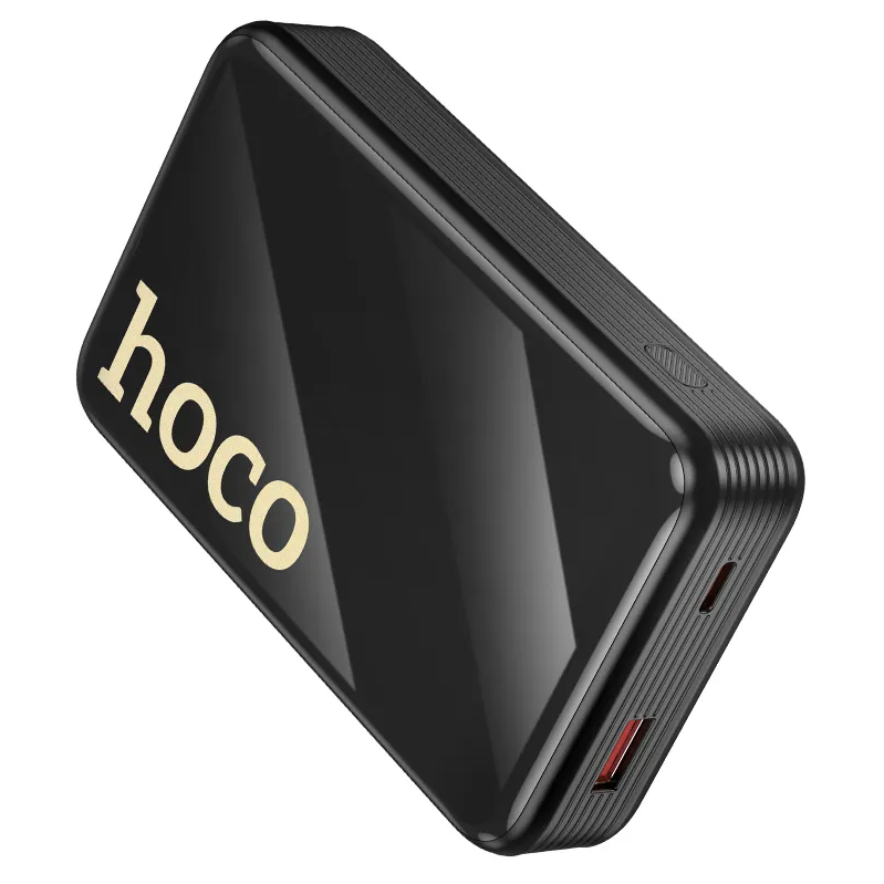 Baterie Externa HOCO Q37A, 20000mAh, 22.5W, QC + PD, 1 x Lightning - 1 x USB-A - 2 x USB-C, Neagra