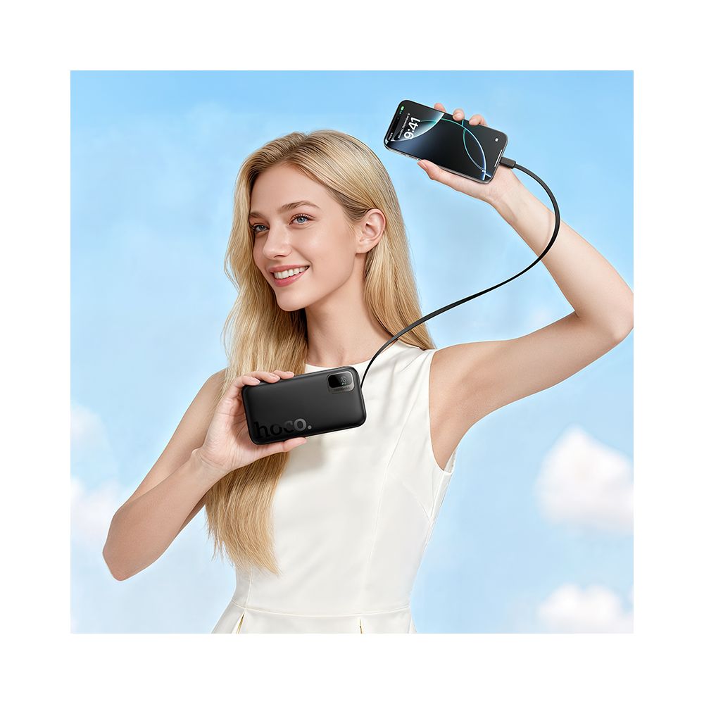 Baterie Externa HOCO Q51, 10000mAh, 20W, PD, 2 x USB-C, Neagra