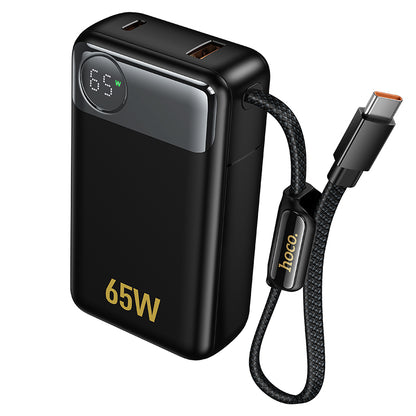 Baterie Externa HOCO Q53, 12000mAh, 65W, QC + PD, 1 x USB-A - 2 x USB-C, Neagra