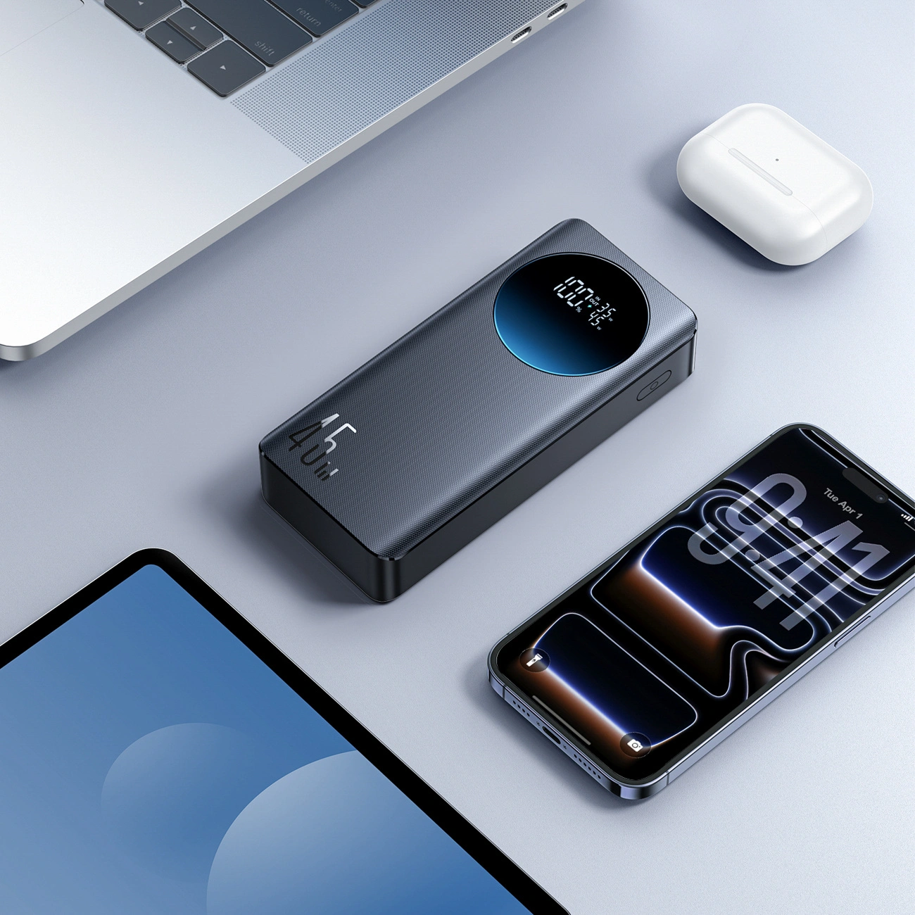 Baterie Externa Joyroom JR-PBF02 Pro, 20000mAh, 45W, QC + PD, 2 x USB-A - 2 x USB-C, Neagra