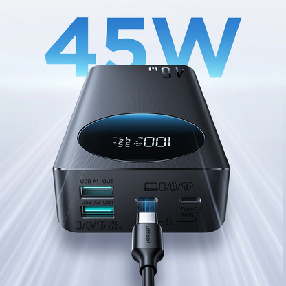 Baterie Externa Joyroom JR-PBF02 Pro, 20000mAh, 45W, QC + PD, 2 x USB-A - 2 x USB-C, Neagra