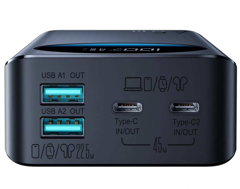 Baterie Externa Joyroom JR-PBF02 Pro, 20000mAh, 45W, QC + PD, 2 x USB-A - 2 x USB-C, Neagra