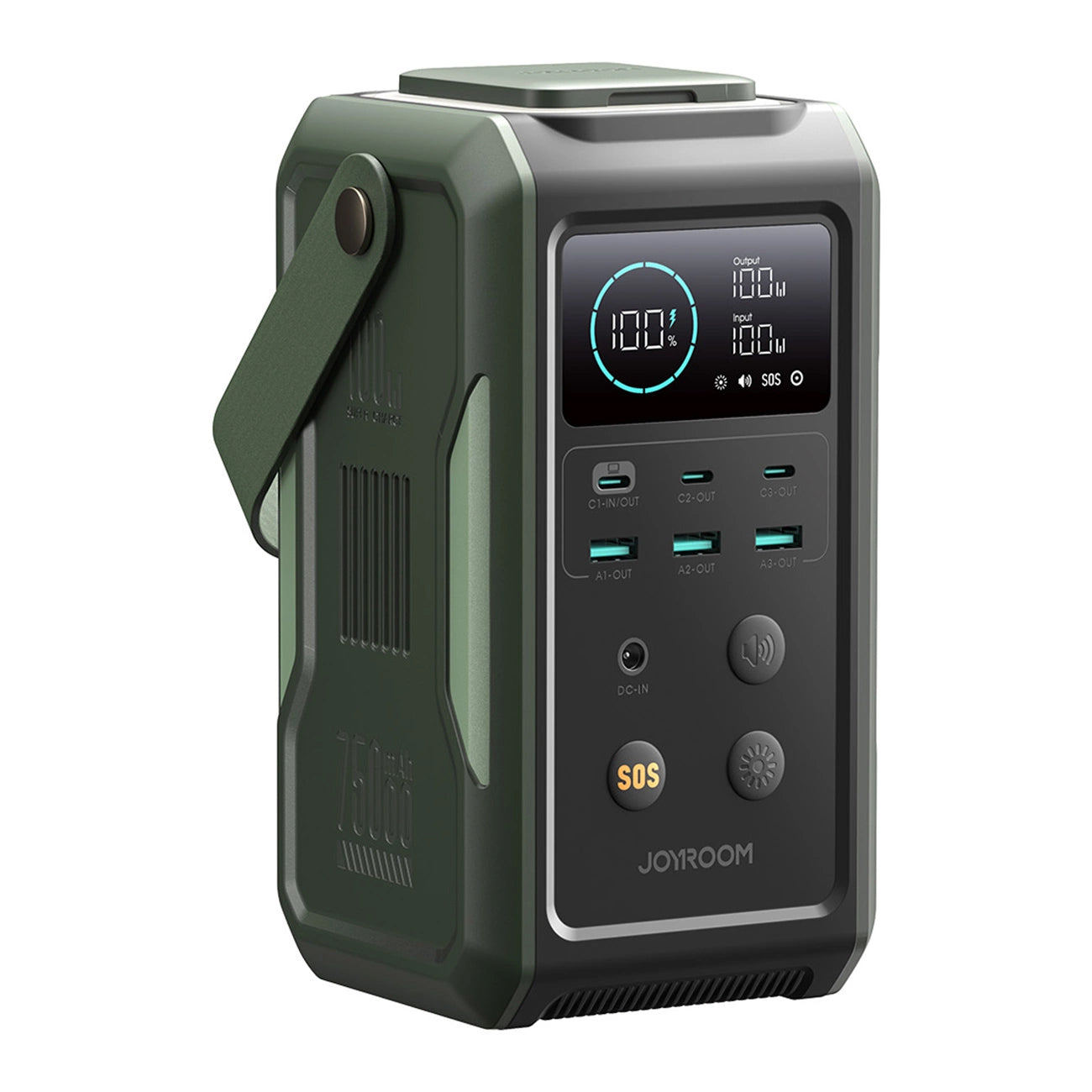Baterie Externa Joyroom JR-PBF10, 75000mAh, 100W, QC + PD, 3 x USB-A - 3 x USB-C, Verde