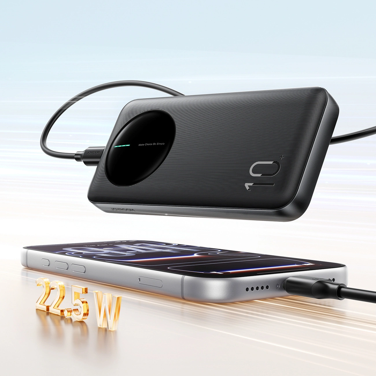 Baterie Externa Joyroom JR-PBF12 Pro, 10000mAh, 22.5W, QC + PD, 1 x USB-C - 2 x USB-A, Neagra