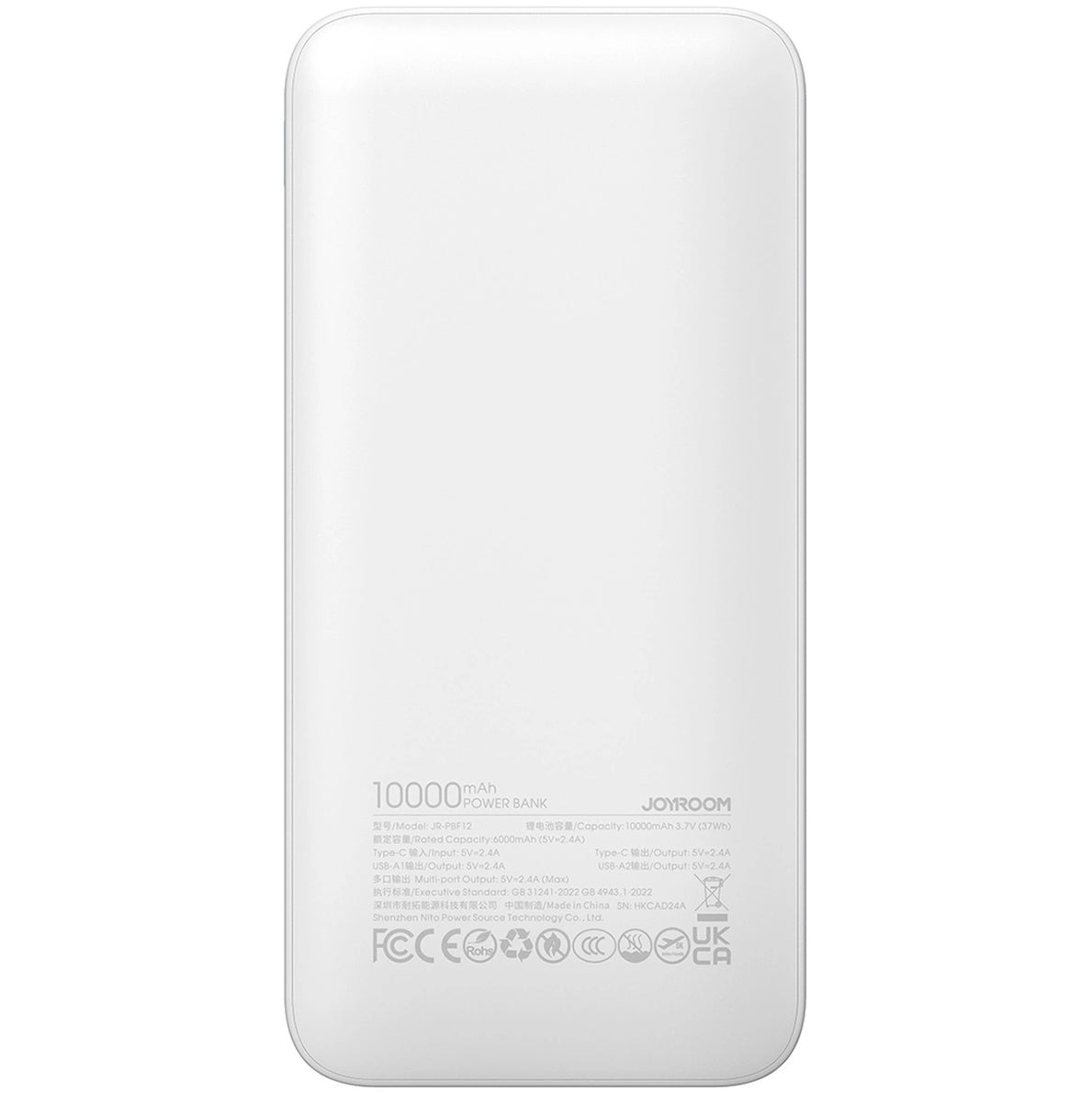 Baterie Externa Joyroom JR-PBF12, 10000mAh, 12W, 1 x USB-C - 2 x USB-A, Alba