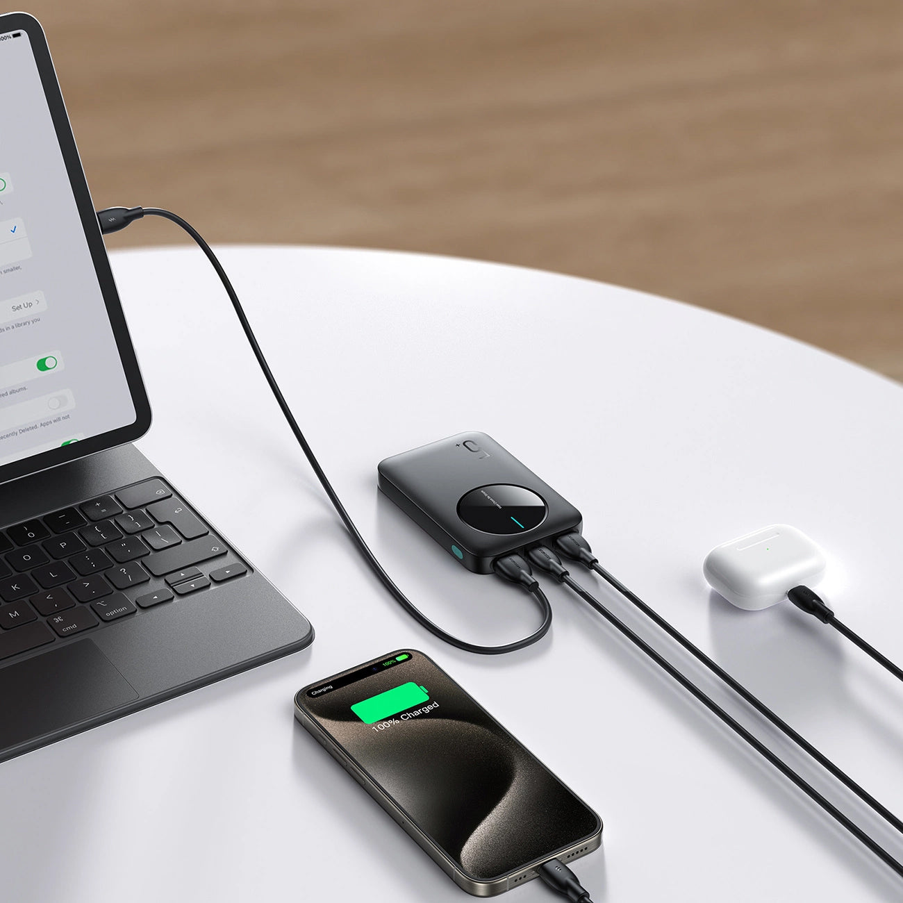 Baterie Externa Joyroom JR-PBF13, 5000mAh, 12W, 1 x USB-C - 2 x USB-A, Neagra