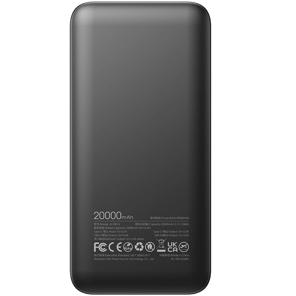 Baterie Externa Joyroom JR-PBF14, 20000mAh, 12W, 1 x USB-C - 2 x USB-A, Neagra