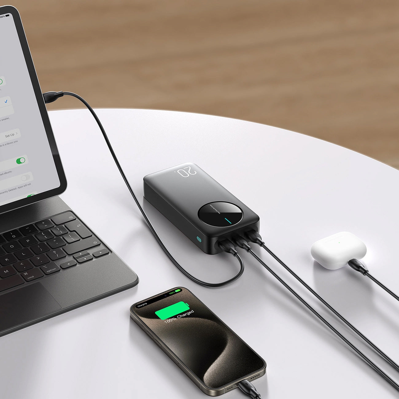 Baterie Externa Joyroom JR-PBF14, 20000mAh, 12W, 1 x USB-C - 2 x USB-A, Neagra
