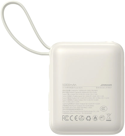 Baterie Externa Joyroom JR-PBF27, 10000mAh, 22.5W, PD, 1 x Lightning - 2 x USB-C, Alba