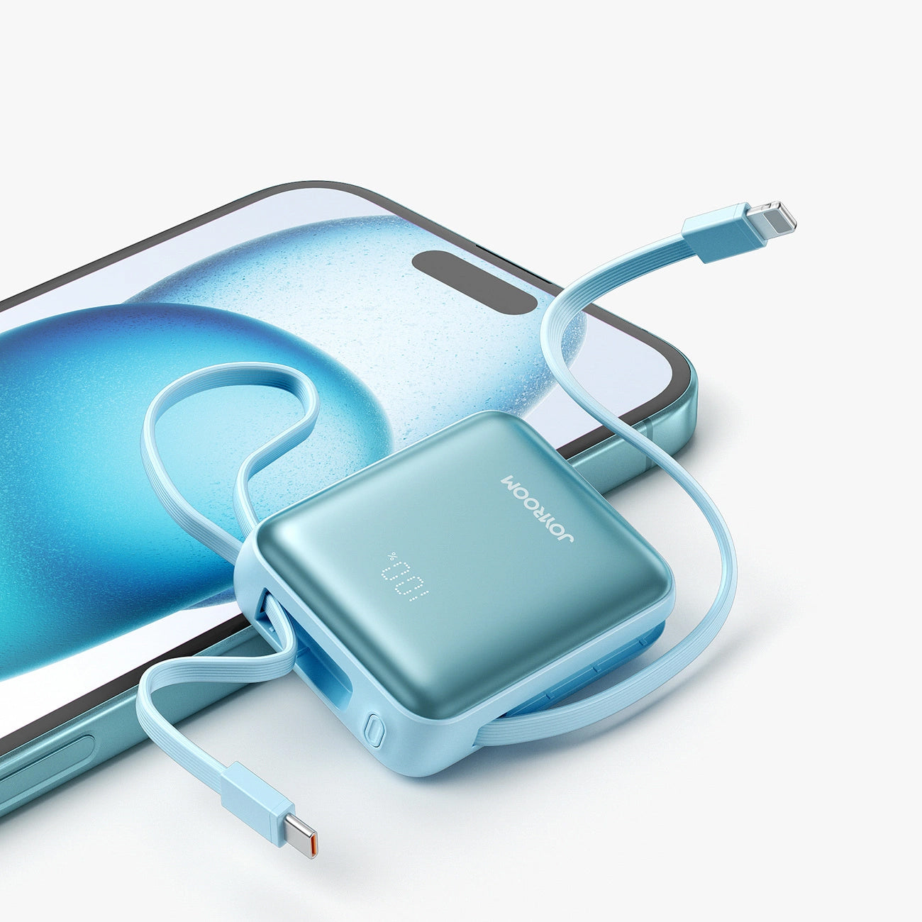 Baterie Externa Joyroom JR-PBF27, 10000mAh, 22.5W, PD, 1 x Lightning - 2 x USB-C, Albastra