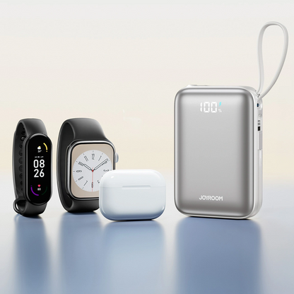 Baterie Externa Joyroom JR-PBF29, 20000mAh, 22.5W, QC + PD, 1 x Lightning - 2 x USB-C, Alba