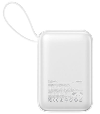 Baterie Externa Joyroom JR-PBF29, 20000mAh, 22.5W, QC + PD, 1 x Lightning - 2 x USB-C, Alba