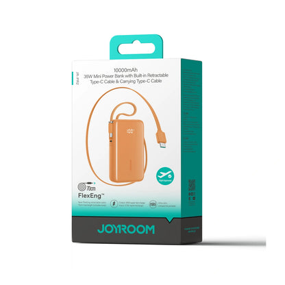 Baterie Externa Joyroom JR-PR2, 10000mAh, 35W, PD, 3 x USB-C, Portocalie