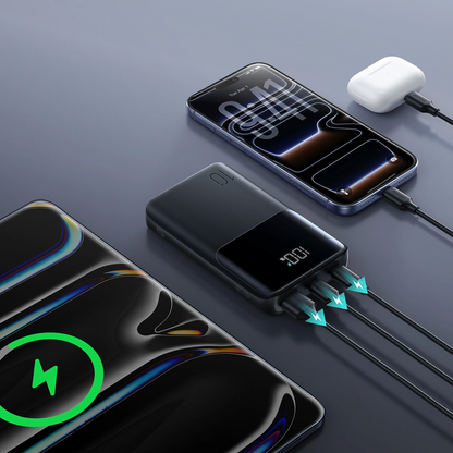 Baterie Externa Joyroom JR-QP191, 10000mAh, 22.5W, QC + PD, 1 x USB-A - 2 x USB-C, Neagra