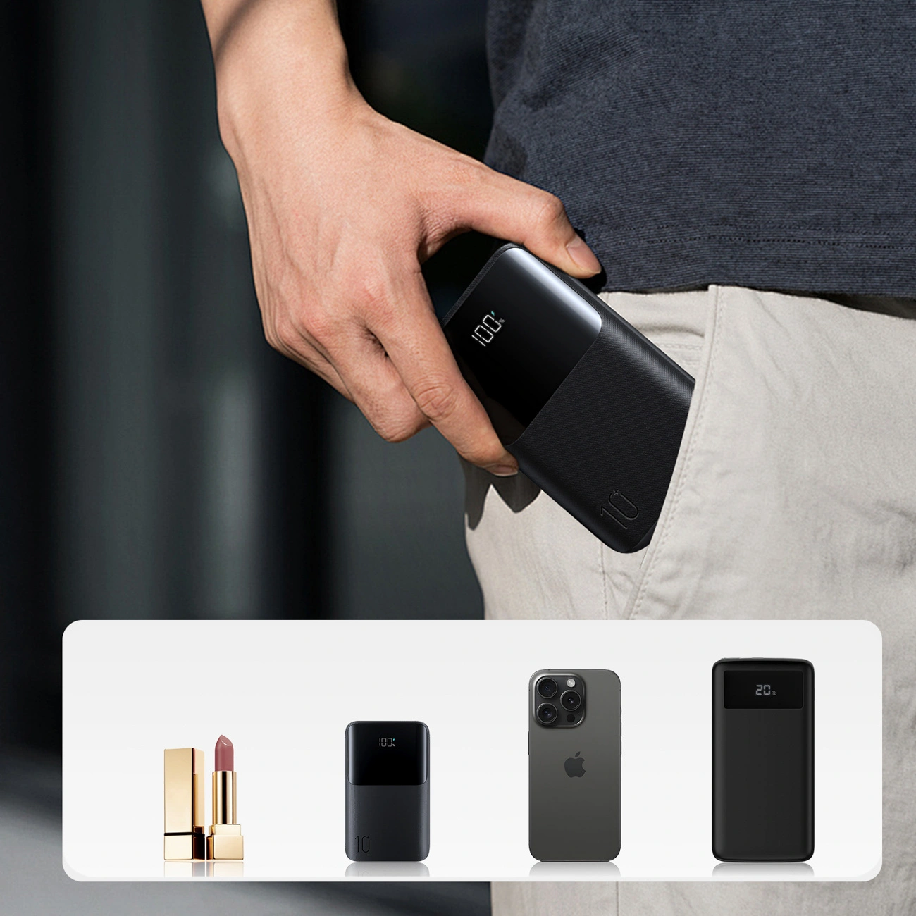 Baterie Externa Joyroom JR-QP191, 10000mAh, 22.5W, QC + PD, 1 x USB-A - 2 x USB-C, Neagra