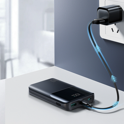 Baterie Externa Joyroom JR-QP191, 10000mAh, 22.5W, QC + PD, 1 x USB-A - 2 x USB-C, Neagra