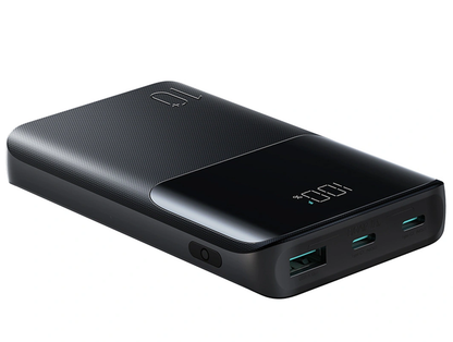 Baterie Externa Joyroom JR-QP191, 10000mAh, 22.5W, QC + PD, 1 x USB-A - 2 x USB-C, Neagra