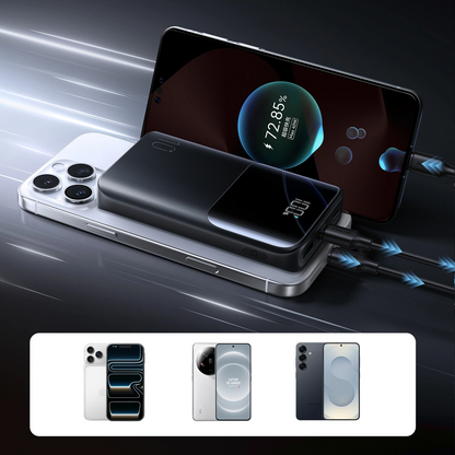 Baterie Externa Joyroom JR-QP191, 10000mAh, 22.5W, QC + PD, 1 x USB-A - 2 x USB-C, Neagra